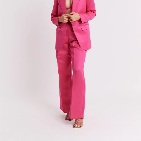 Because of Alice Satin Suit Wide Leg Trousers NWT - Picture 1 of 4